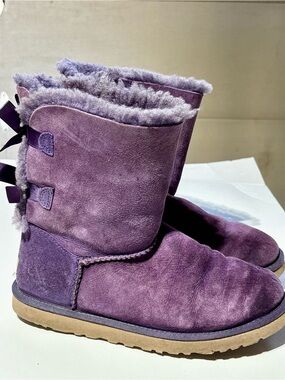 UGG Plum Suede Shearling Lined Bootie